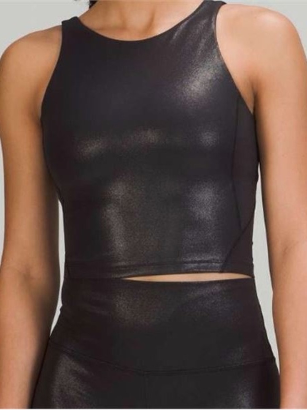 lululemon athletica Black Shimmer Crop Tank